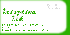 krisztina kek business card